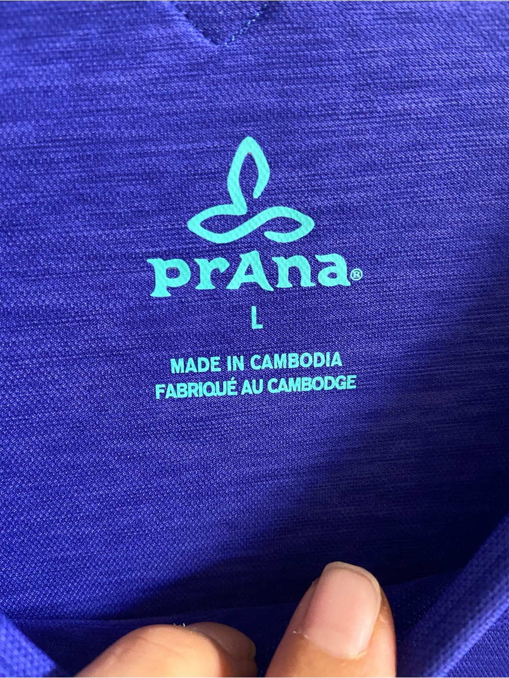Prana purple Long Sleeve Active Top with Aqua Stitching Large - Picture 8 of 8